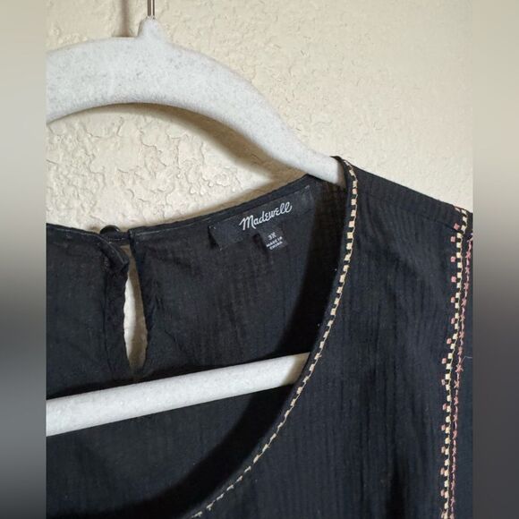 Madewell Embroidered Crewneck Folk Top Sz 3X Black Plus Size - Picture 3 of 5